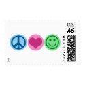 Peace Love and Happiness postage
