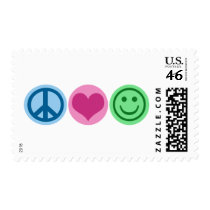 Peace Love and Happiness Postage Stamp