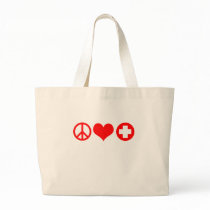 Peace Love and Health Care red bags