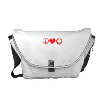 Peace Love and Health Care red Faded.png messenger bags
