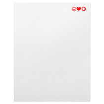 Peace Love and Health Care red letterhead