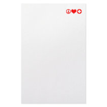 Peace Love and Health Care red Stationery
