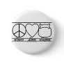 Peace Love and Hippos Pinback Buttons