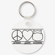 Peace Love and Hippos keychains