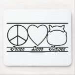 Peace Love and Hippos Mousepad