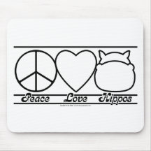 Peace Love and Hippos Mousepad