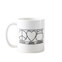 Peace Love and Hippos Coffee Mug