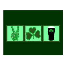 Peace,love and Irish beer Post Card
