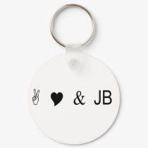 peace love and jb keychains