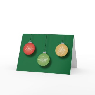 Peace, Love and Joy Christmas Holiday Card card