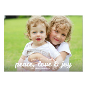 Peace Love and Joy Holiday Photocard 5x7 Paper Invitation Card
