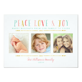 Peace Love and Joy Photo Collage Holiday Card