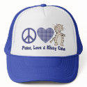 peace, love and kitty cats hats by naturetees peace, love and kitty cats hats