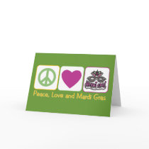 Peace, Love and Mardi Gras Cards