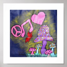 PEACE LOVE AND MUSIC POSTER