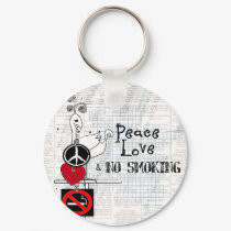 peace - love and NO SMOKING keychains by studio524 peace - love and NO SMOKING keychains