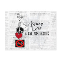 peace - love and NO SMOKING postcards by studio524 peace - love and NO SMOKING postcards