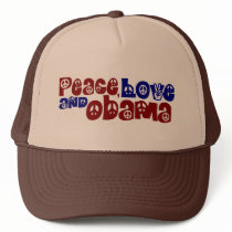 Peace Love And Obama Mesh Hats