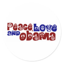 Peace Love And Obama stickers by worldsfair Peace Love And Obama stickers