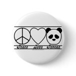 Peace Love and Pandas buttons