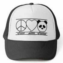 Peace Love and Pandas hats by klclewis Peace Love and Pandas hats