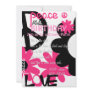 Peace, Love and Party in Hot pink and black Invitations