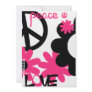 Peace, Love and Party in Hot pink and black- NT Custom Invites