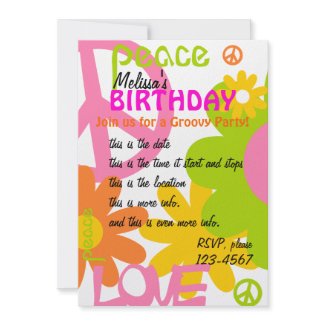 Peace, Love and Party invitation Peace, Love and Party invitation