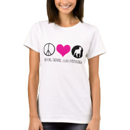 Peace, Love, and Pitbulls Ladies T-shirt