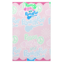 Peace, Love and Powerpop stationery by Retrofort Peace, Love and Powerpop stationery