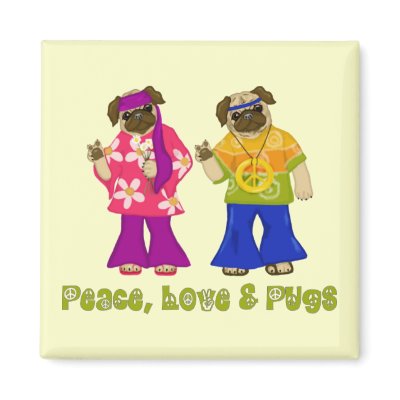 Peace Love and Pugs Magnets by designsbydandy