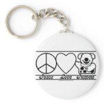 Peace Love and Puppets Keychain