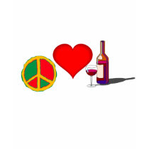 Peace, Love and RED WINE t-shirts