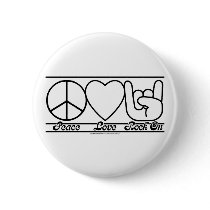Peace Love and RockOn Buttons