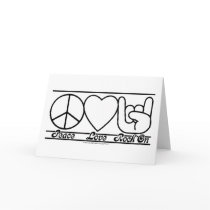 Peace Love and RockOn Card