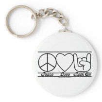 Peace Love and RockOn Key Chains