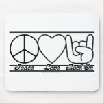 Peace Love and RockOn Mouse Pads