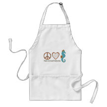 Peace, Love and Seahorses Aprons