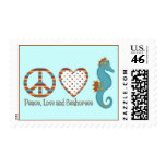 Peace, Love and Seahorses Postage Stamps