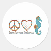 Peace, Love and Seahorses Sticker
