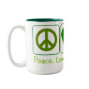 Peace, Love and Shamrocks mugs by PeaceLoveAnd Peace, Love and Shamrocks mugs