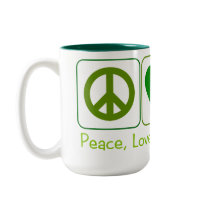 Peace, Love and Shamrocks mugs
