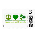 Peace, Love and Shamrocks Stamp