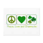 Peace, Love and Shamrocks Post Card
