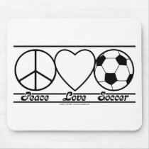 Peace Love and Soccer mousepads