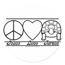 Peace Love and Turtles Stickers