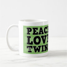 Peace Love and Twins Coffee Mug