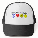 Peace Love and Twins hats by Scrappintwins Peace Love and Twins hats