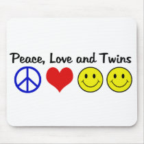 Peace Love and Twins Mouse Mats