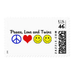 Peace Love and Twins postage